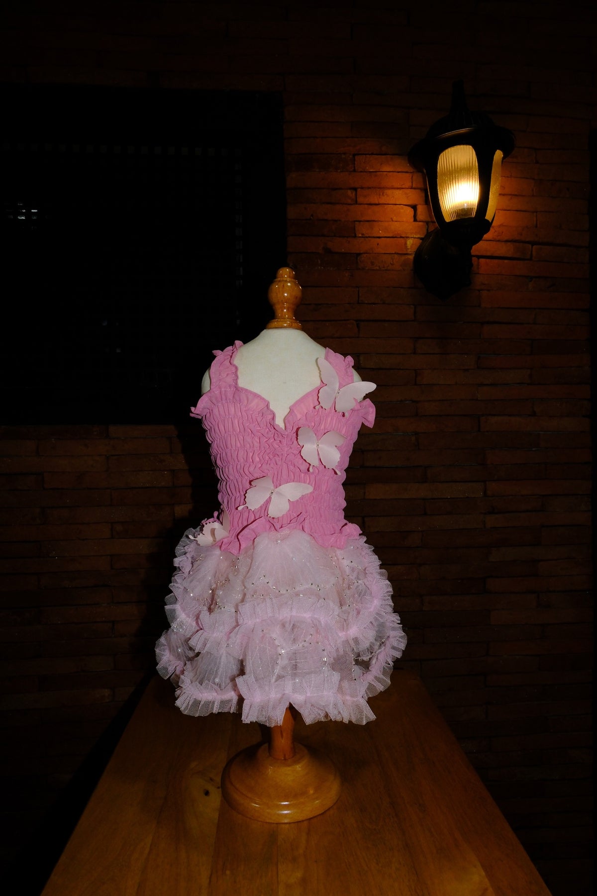 Karol Smocked Chiffon Beaded Dress (Old Rose)