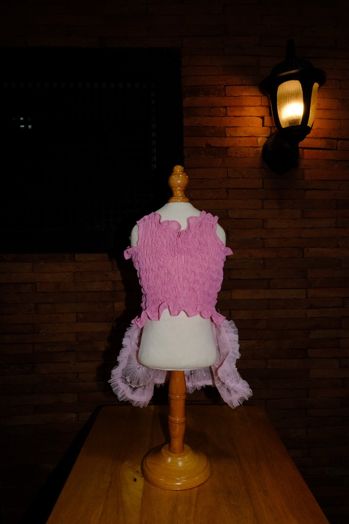 Karol Smocked Chiffon Beaded Dress (Old Rose)