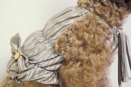 Serena Pleated Dress (Taupe)